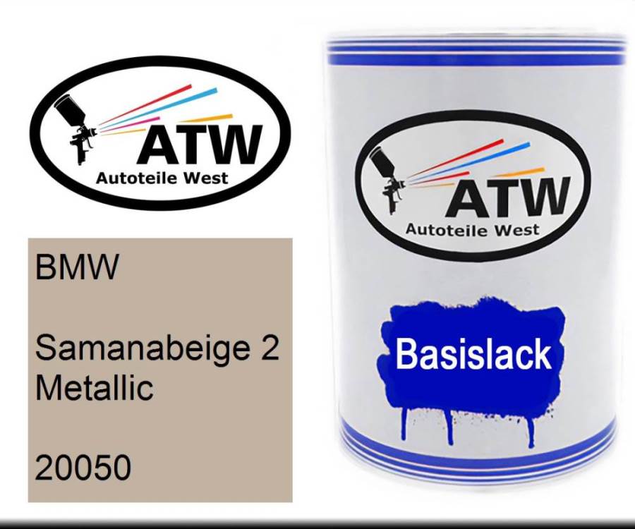 BMW, Samanabeige 2 Metallic, 20050: 500ml Lackdose, von ATW Autoteile West.